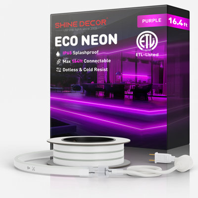 Éclairage néon en corde 120V Shine Decor mauve