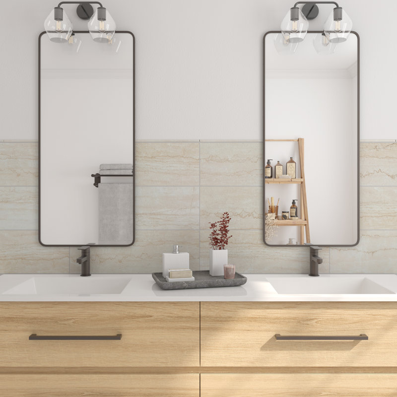 Itona 8" x 24" Ceramic Wall Tile in Matte (10 PC per Carton) (12.80 SQFT per Carton), Botticino
