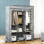 Chittening Fabric Wardrobe with 8 Shelves-2075080975