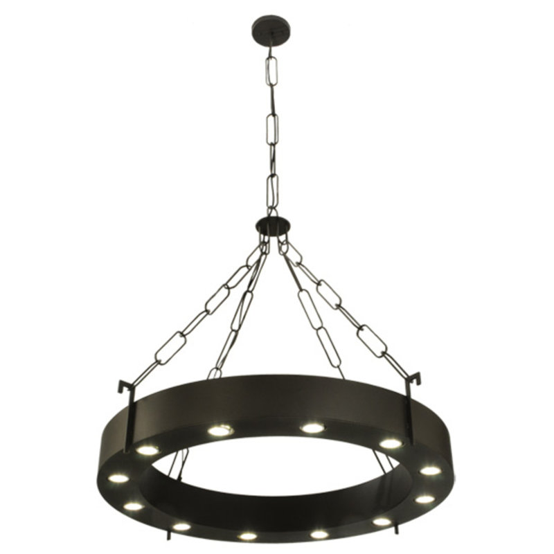 Lustre en roue de chariot à 12 lumières Danicia