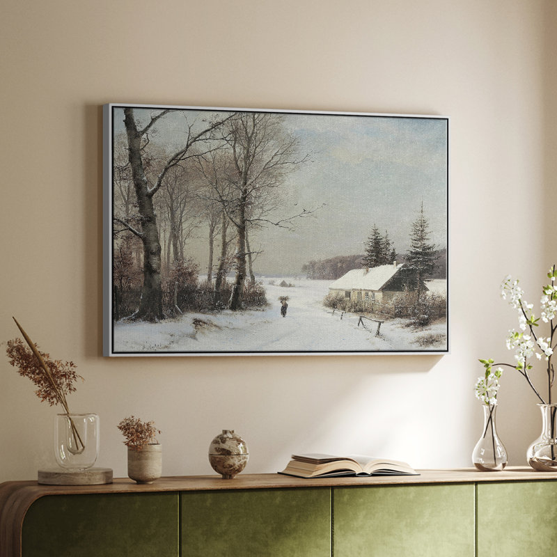 Paysage rétro - CCLxxviii, Toile encadrée flottée blanche, H 17 po x l 25 po x P 2 po