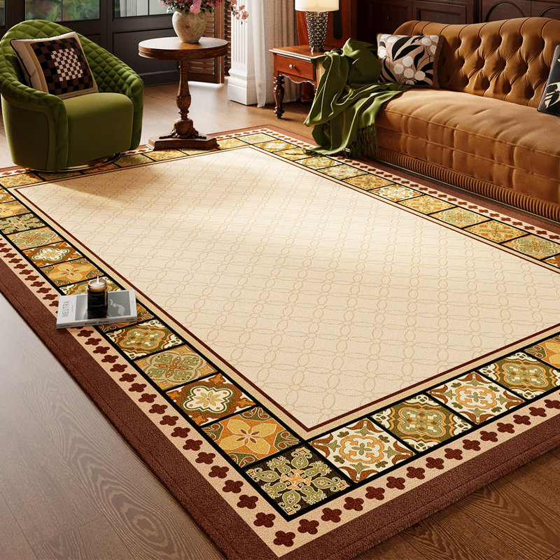 Tapis 90,55 po style américain, Rectangle 5 pi 3 po x 7 pi 7 po