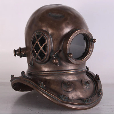 Diver Helmet Table Top Statue