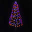 Arbre d'Halloween artificiel en fibre de pin 8 fonctions - 5 pi - noir - orange et mauve à DEL-129903522