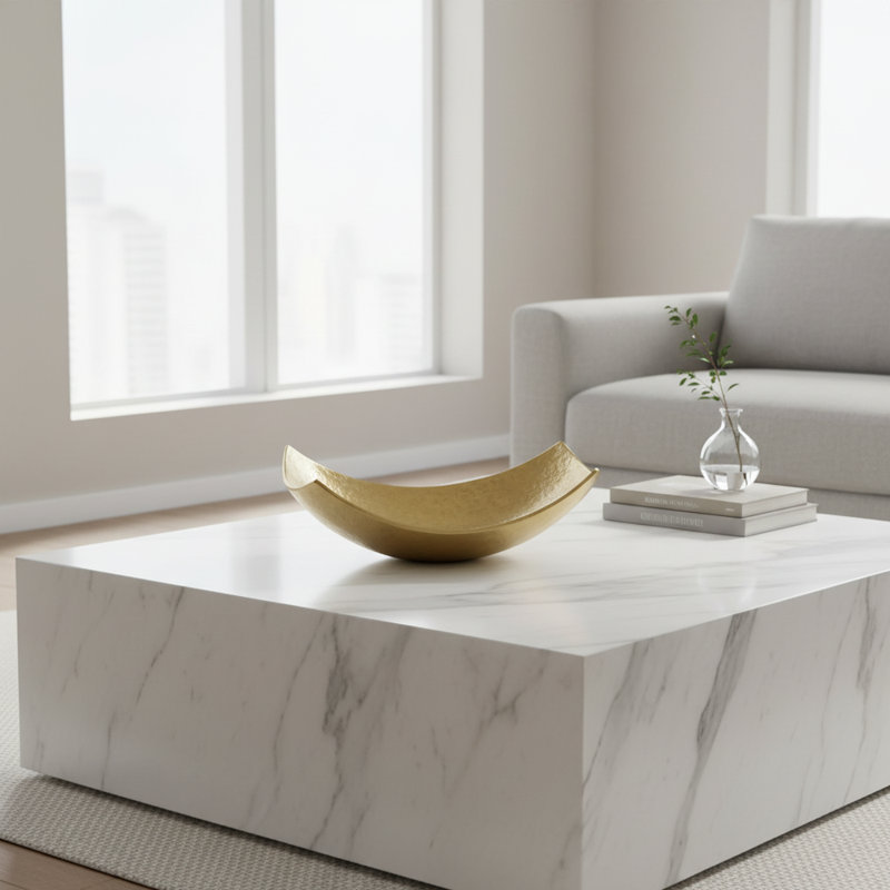 Grand bol Halcott Cucha, 5,5" H x 17,25" L x 9,75" D, Or