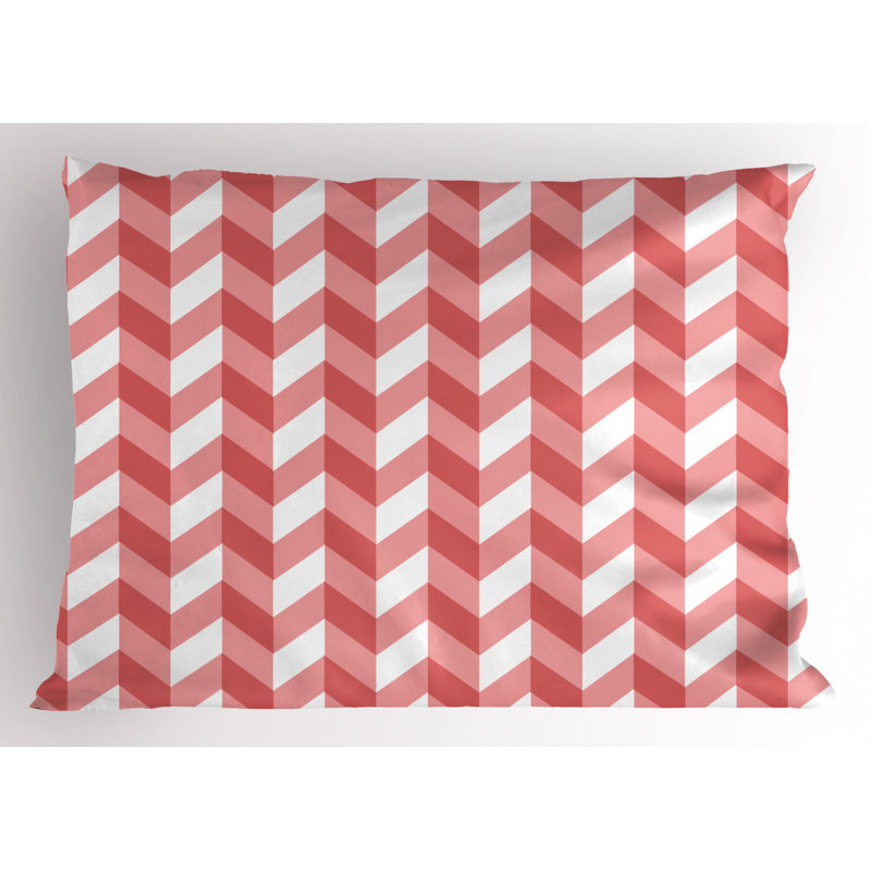 Orange/White Polyester Microfiber Piece Sham , Twin