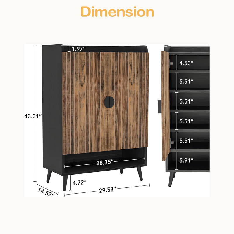 Armoire rustique, rangement rétro, armoire à chaussures pratique