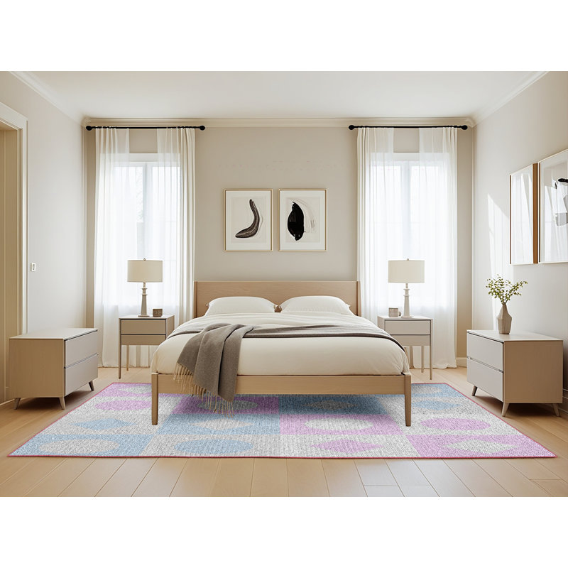 Geometric Indoor Rug, Rectangle 5' x 8'