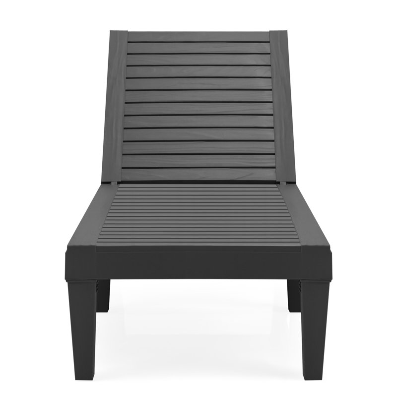 Outdoor Chaise Lounge, Black