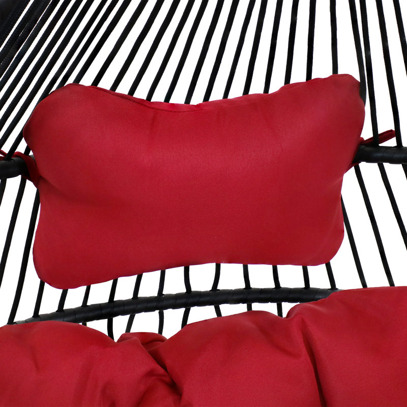 Fauteuil suspendu en polyéthylène avec coussins Cadmann - Rouge, Rouge