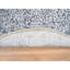 Tapis oriental rond 7 pi 10 po x 7 pi 10 po gris argenté avec motif persan effacé en laine et soie pure noué à la main