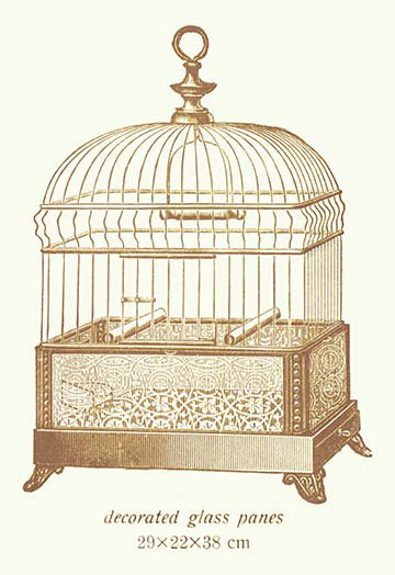 Cage à oiseau ornée e, impression, H 66 po x l 44 po x P 1,5 po