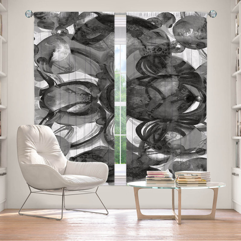 Room Darkening Curtain Pair, 40" W x 82" L, Black