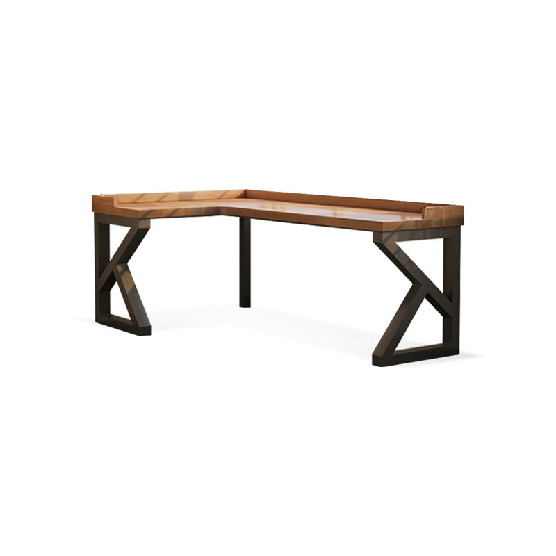 Bureau en bois de noyer en forme de L 62,99 po, Retour à gauche, H 29,53 po x l 62,99 po x P 39,37 po