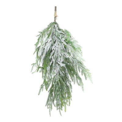 Frosted Norfolk Pine Teardrop Swag