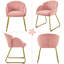Flower Shape Tub Chair with Golden Metal Legs -1547420710