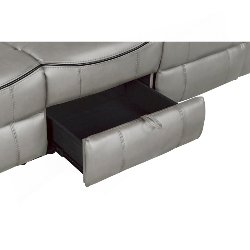 Ensemble de canapé inclinable 3 pièces gris
