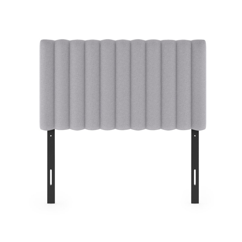 Tête de lit tapissier à panneau Karp, Simple, gris
