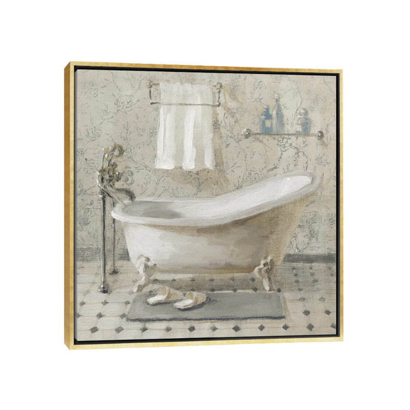 « Victorian Bath III Neutral » par Danhui nai, reproduction d’art, Toile encadrée d'or, H 18 po x l 18 po x 1,5 po