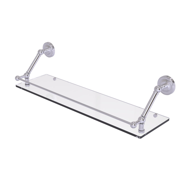 Tablette flottante avec barre de galerie Alcott, Chrome satiné, H 8 po x l 30 po x P 8,6 po
