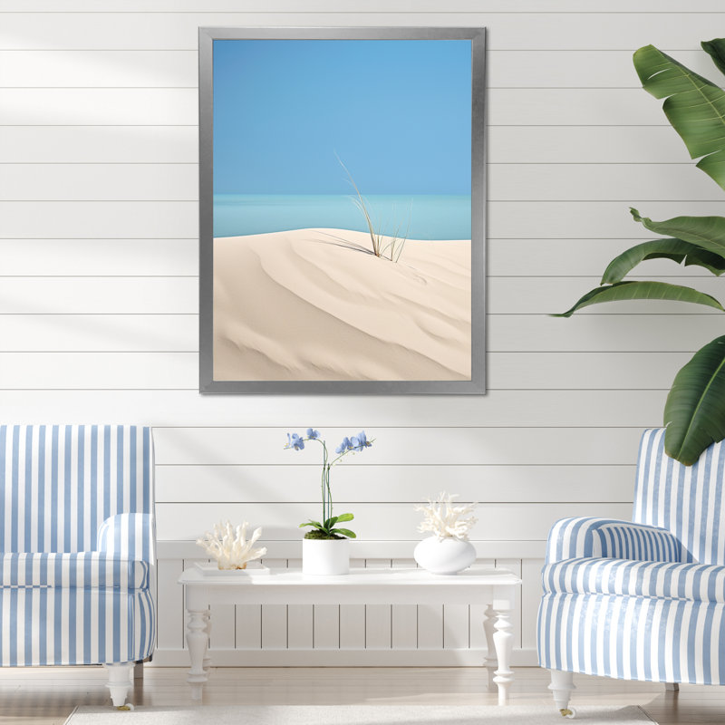 White Dune Solitude sur toile, Cadre photo argenté, H 32 po x l 16 po x P 1 po
