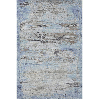 Abstract Area Rug in Blue/Gray