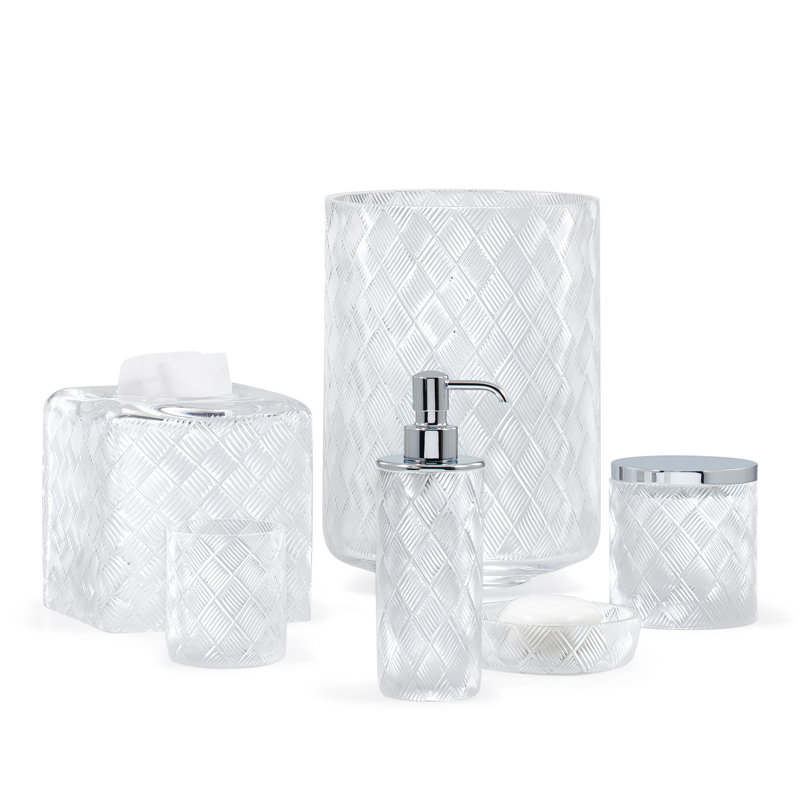 Basketweave Glass Soap Dish