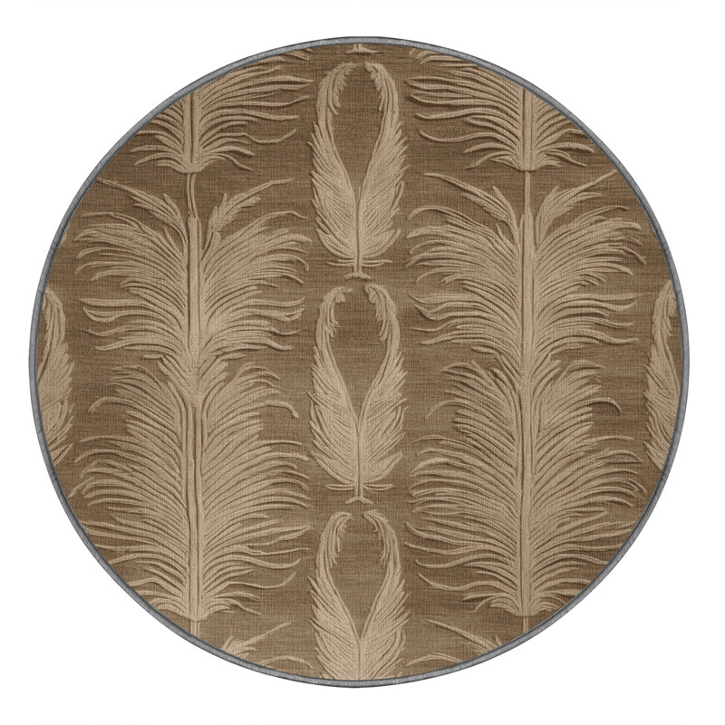 Tapis gris français lavable à la machine, Rond 6 pi