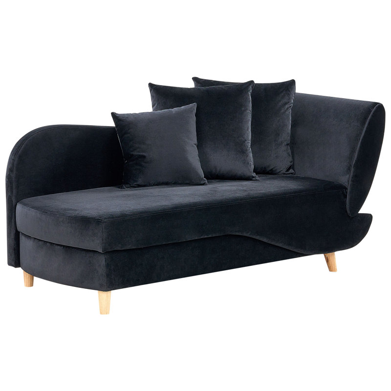 Ahliyah Upholstered Chaise Lounge, Right Hand Facing, Black