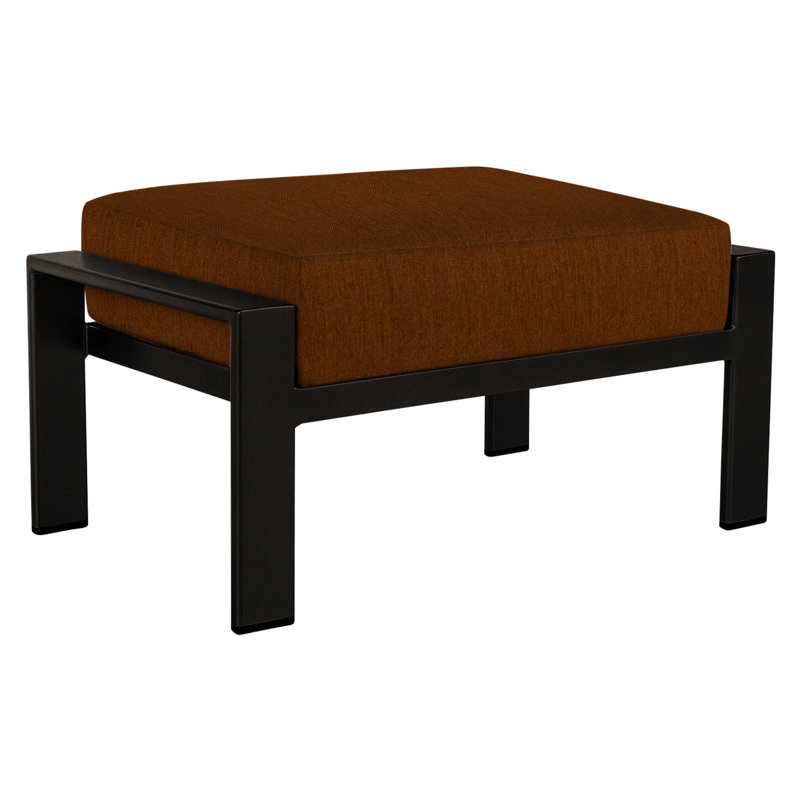 Studio Outdoor Ottoman, Stitches Slate, Carbon Black