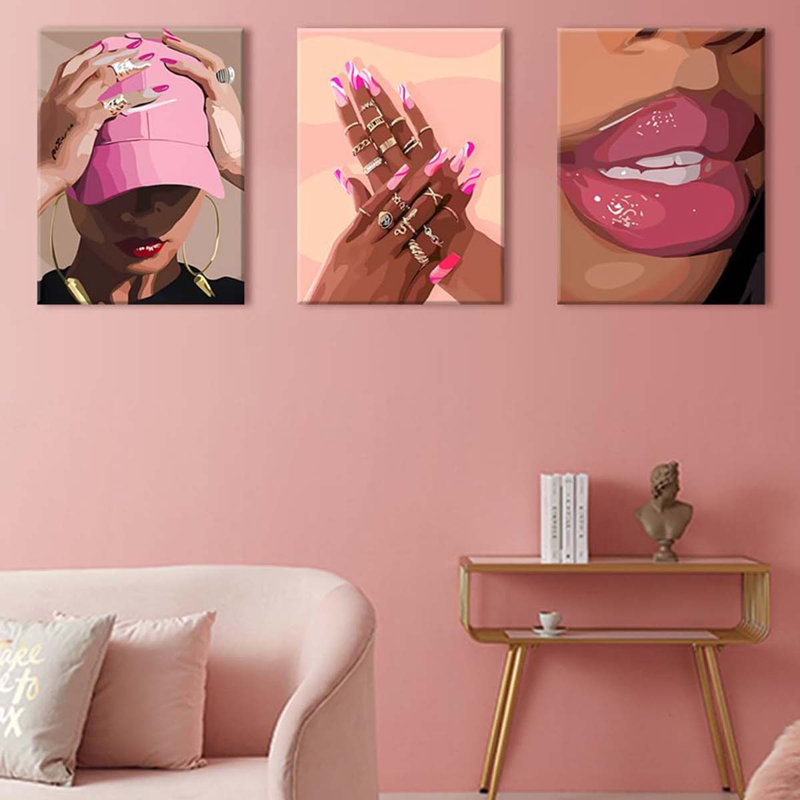 3 Piece Wrapped Canvas Print, 60 cm H x 40 cm W
