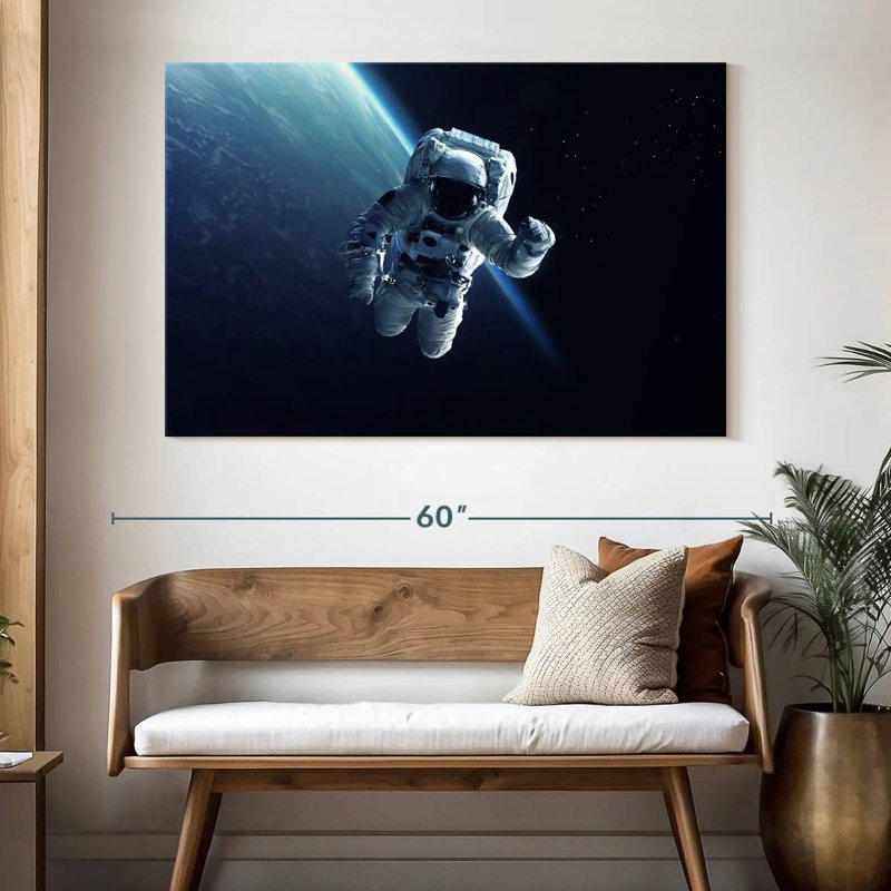Oberle Astronaut Floating In Space, 34" H x 51" W