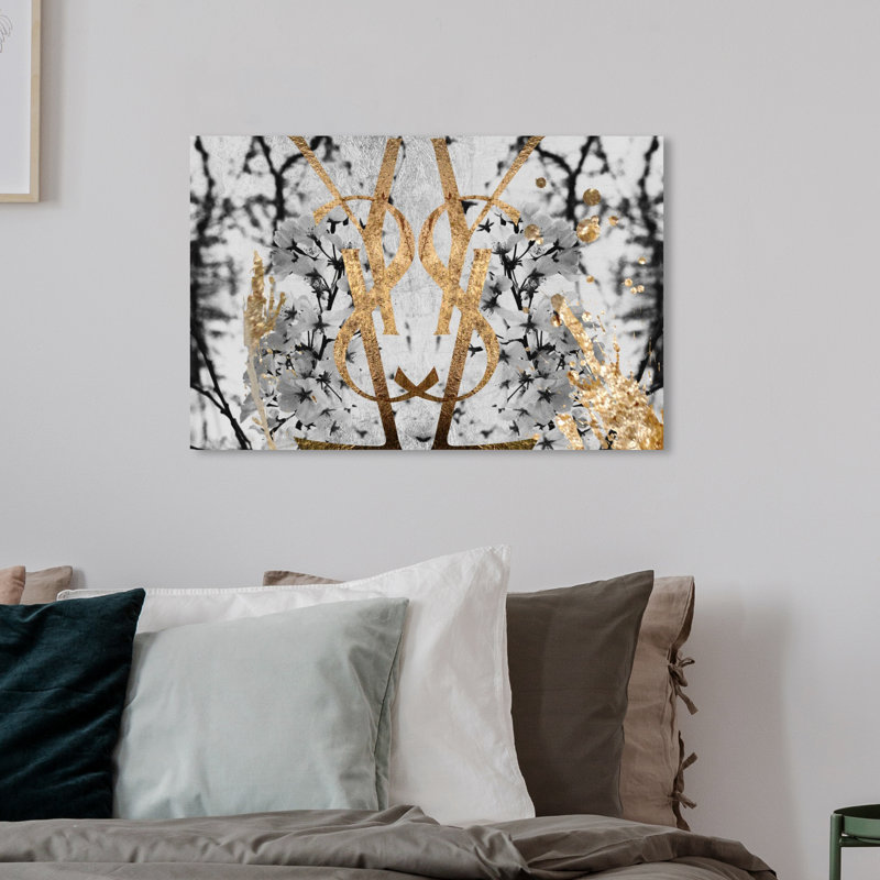 " Botanical Couture Noir ", 16" H x 24" W