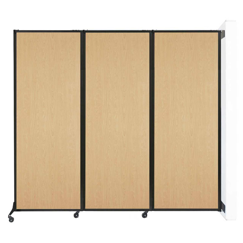 Cloison pliante murale à grain de bois de 8 pi 4 po, Chêne Naturel, H 80 po x l 100 po x P 18 po