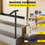 Round Type Metal Handrail Step Handrail 2 Steps Handrails For Outdoor Steps Handrails 18L X 38H Inch Steps Stair Railing For Steps With One Bolt Down Post