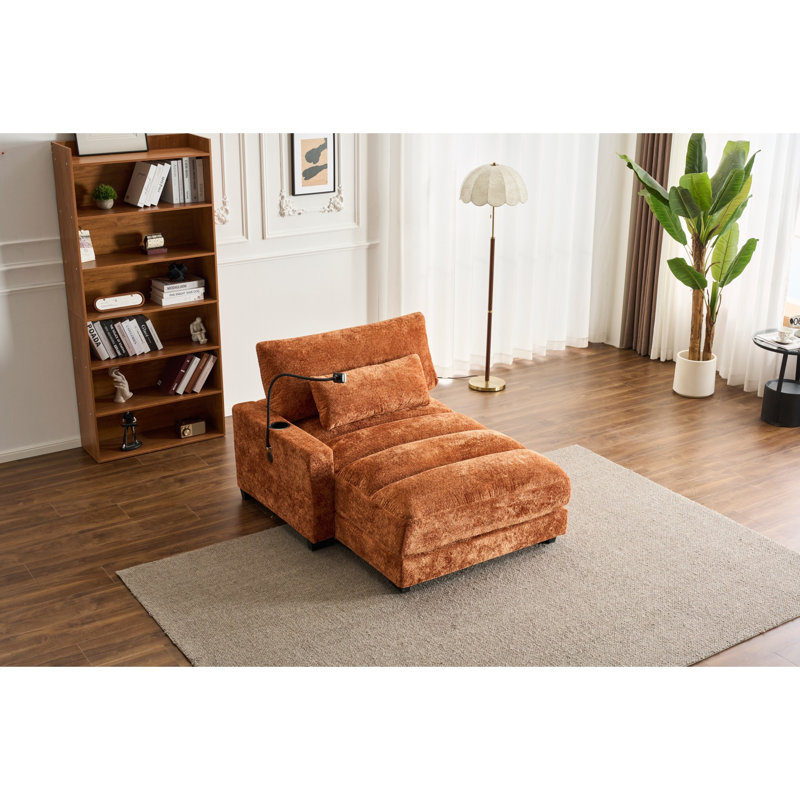 Fauteuils inclinables en chenille ultra-confortables, conception orange spacieuse pour la maison