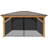12' x 16' Meridian Gazebo Mosquito Mesh Kit Premium Phifer UV-Resistant Mesh with Easy Glide Tracks and Full-Length Zippered Panels