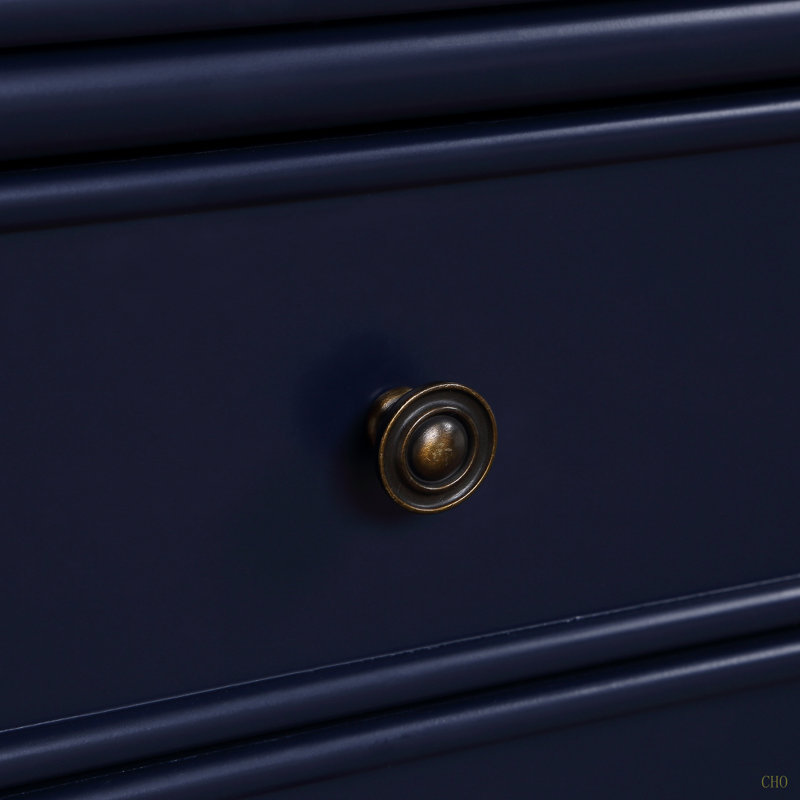 Table de chevet 2 tiroirs Emmett, Bleu très foncé