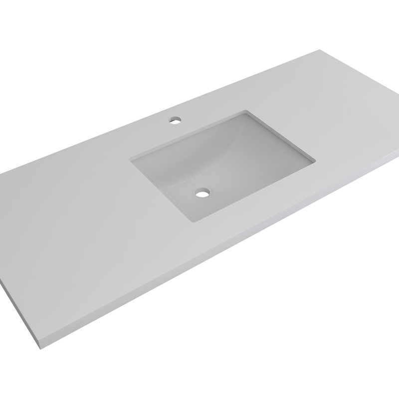 Meuble-lavabo de salle de bain moderne flottant 48 po Alcester Ivy Bronx, Bleu brillant