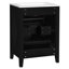 Meuble-lavabo 24 po, lavabo en céramique, 3 tiroirs, rétro, noir, bois massif, facile à assembler, structure élégante en bois de 24 po, apparence rétro, portable