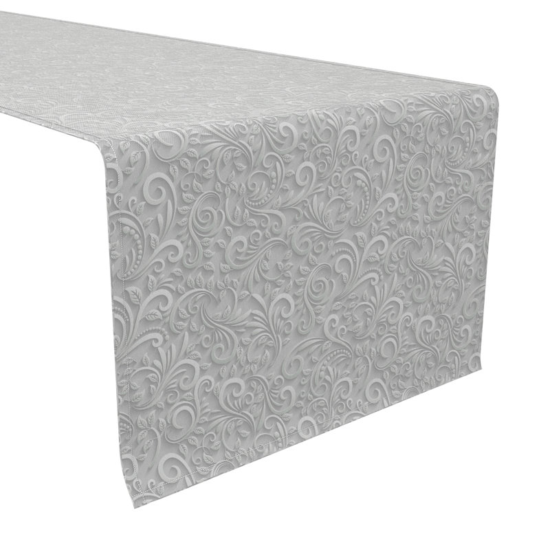 Seginus Fabric Textile Products, Inc. Table Runner, 100% Cotton, 16X72", Floral Vines Wedding, 16'' D x 72'' L