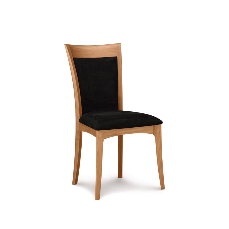 Morgan Leather Dining Chair, Natural Cherry, White