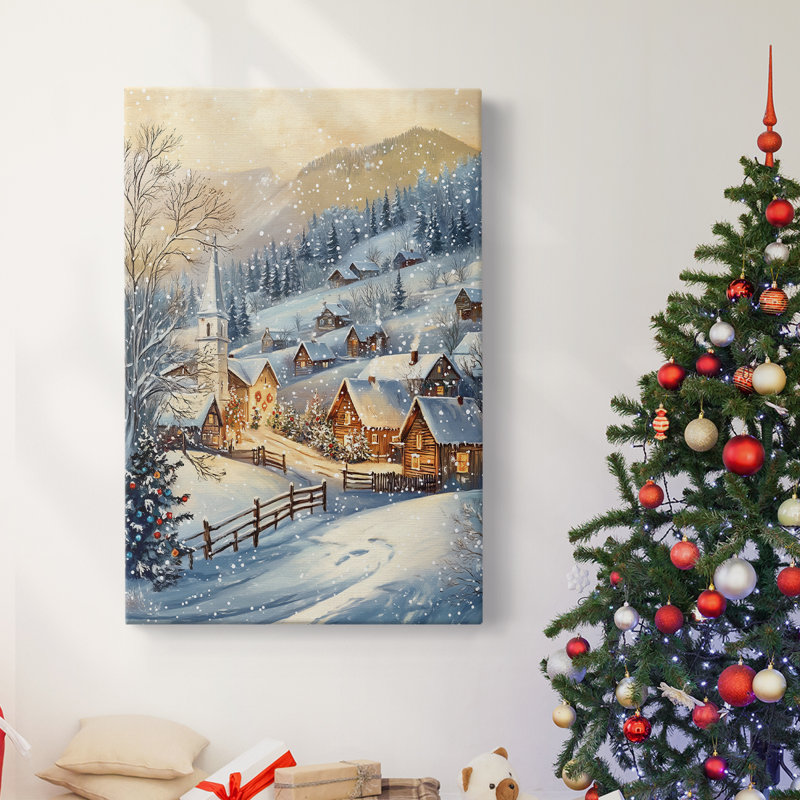 Art des Fêtes de Noël - Toile tendue avec châssis Dxxiii, H 18 po x l 12 po