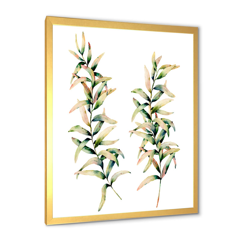 Branches d'automne - Peinture sur toile, H 32 po x l 24 po x P 1 po, Cadre doré