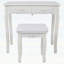 Ensemble de coiffeuse White Princess avec miroir lumineux à DEL, rangement à 4 tiroirs et tabouret rembourré pour chambre de fille