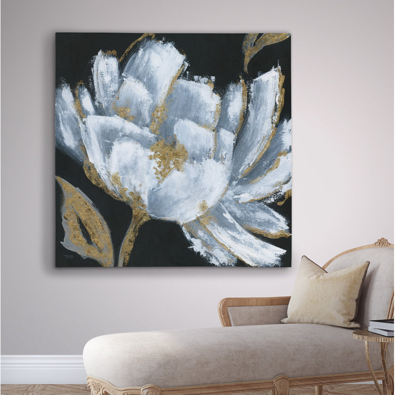 " Midnight Bloom ", Wrapped Canvas, 16" H x 16" W x 1.5" D