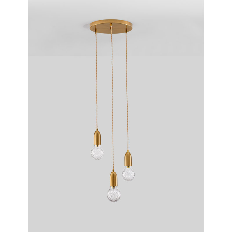  3 - Light Brass Bulb Pendant
