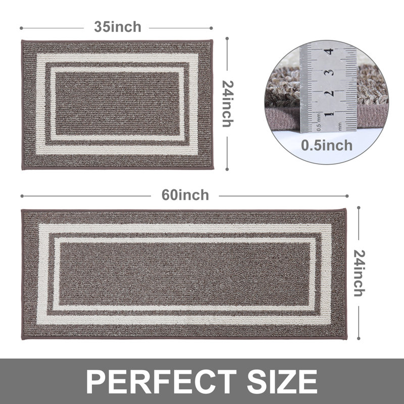 Caylon Machine-washable Anti-Fatigue Mat, Brown, Rectangle 60cm x 90cm + 60cm x 150cm