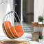Fauteuil à œufs suspendu orange avec quincaillerie en acier inoxydable, pe blanc à haute densité, structure en aluminium rouille, convient aux espaces extérieurs comme la cour, la terrasse, le porche, le bord de la piscine, 47,07 po de profondeur, 25,47 de largeur,