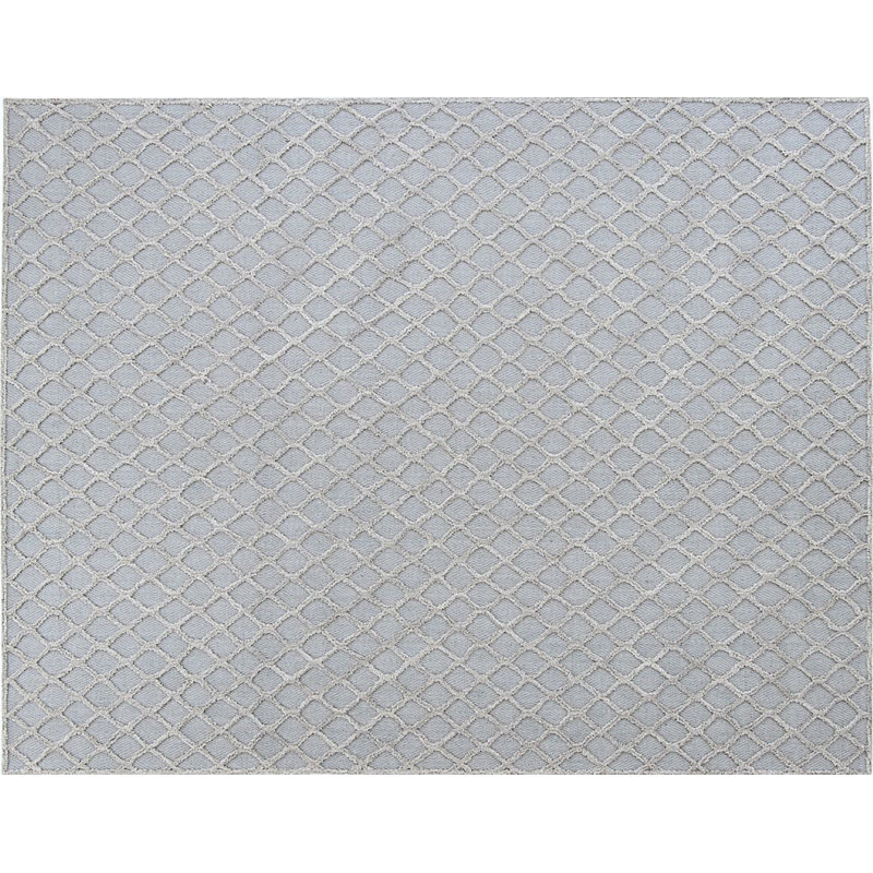 Tapis géométrique en laine brun clair / gris fait à la main Halil, Rectangle 7 pi 6 po x 9 pi 6 po